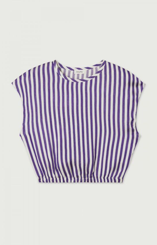 Top Shaning Rayures Violettes