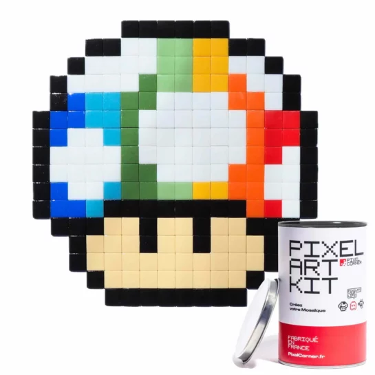Pixel Art Kit “Rainbow Shroom” – Champignon One Up