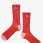 Chaussettes Color Block Rouge Et Rose Longues