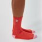 Chaussettes Color Block Rouge Et Rose Longues