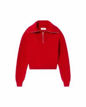 Pull tanit col camionneur rouge laine extrafine