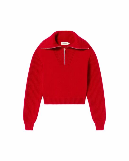 Pull Tanit Col Camionneur Rouge Laine Extrafine