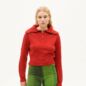 Pull Tanit Col Camionneur Rouge Laine Extrafine