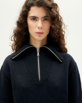 Pull tanit col camionneur navy laine extrafine