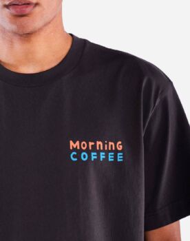 Tee-shirt morning coffee noir carbone