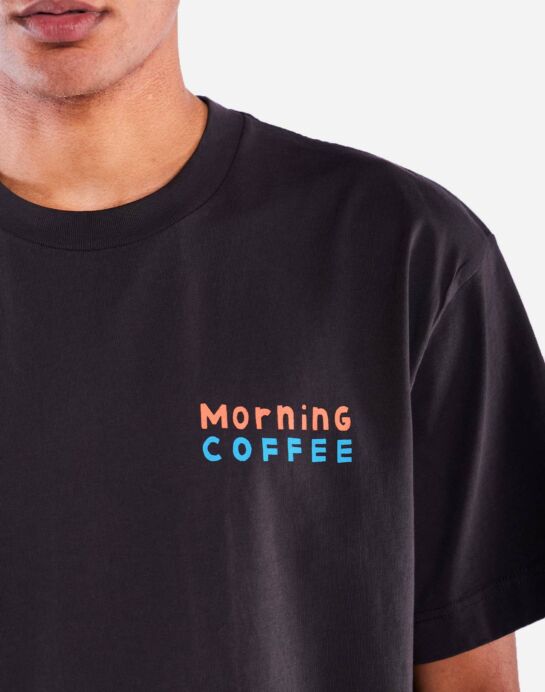 Tee-Shirt Morning Coffee Noir Carbone